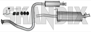 Sports silencer set Stainless steel from Catalytic converter  (1041452) - Saab 900 (1994-) - sports silencer set stainless steel from catalytic converter ferrita Ferrita abe  abe  6 addon add on aero apron body catalytic certification converter for from general guarantee material model rear round single single  sport stainless steel vehicles with without years
