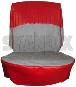 Upholstery Front seat Seat surface Back rest Textile red-grey Kit for one Seat  (1041707) - Volvo PV - upholstery front seat seat surface back rest textile red grey kit for one seat upholstery front seat seat surface back rest textile redgrey kit for one seat Own-label 23 142 23142 23 142 back backrest cloth cushion fabric fleece for front kit lower one redgrey red grey rest seat seatback seats surface textile upper woven