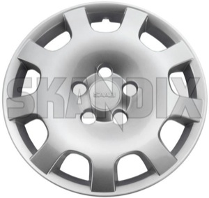 Wheel cover silver 15 Inch for Steel rims Piece 5230933 (1042091) - Saab 9-3 (-2003), 9-5 (-2010) - hub caps rim trim wheel caps wheel cover wheel cover silver 15 inch for steel rims piece wheel trim Genuine saab  saab  15 15inch for inch material piece plastic rims silver steel synthetic