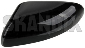 Cover cap, Outside mirror left black stone 39979040 (1042446) - Volvo S60 (-2009), S80 (-2006), V70 P26 (2001-2007) - cover cap outside mirror left black stone mirrorblinds mirrorcovers Own-label 019 black electronically foldable left not painted stone