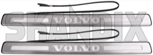 Sill plate with Illumination front left front right Kit 31260573 (1043268) - Volvo S80 (2007-), V70 (2008-) - sill plate with illumination front left front right kit Genuine volvo  volvo  cable front illumination kit left right stainless steel with without