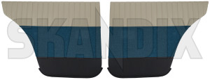 Interior door panel rear black grey turquoise Kit for both sides  (1043708) - Volvo 120 130 - covering covers door cards interior door panel rear black grey turquoise kit for both sides upholstery Own-label 18 114 18114 18 114 black both drivers for grey kit left passengers rear right side sides turquoise