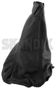 Gear lever gaiter black Leather 5590849 (1044287) - Saab 9-5 (-2010) - gear lever gaiter black leather selector gaiter shift stick collar shifter boot Genuine black except for griffin leather model