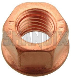 Nut Flange nut with metric Thread M10 copper-coated 981152 (1044559) - Volvo 700, 850, 900, C30, S40, V50 (2004-), S60 (-2009), S60, V60 (2011-2018), S70, V70 (-2000), S80 (2007-), S80 (-2006), V40 (2013-), V40 CC, V70 P26, XC70 (2001-2007), XC90 (-2014) - nut flange nut with metric thread m10 copper coated nut flange nut with metric thread m10 coppercoated Genuine      charger coppercoated copper coated exhaust flange m10 manifold metric nut thread turbo with