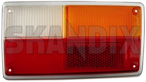 Lens, Combination taillight right 1214760 (1044956) - Volvo 140, 164, 200 - backlightlens lens combination taillight right scatter glass taillamplens taillightlens Own-label cibie right silver system whiteorangered white orange red
