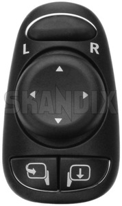 Switch, Exterior mirror adjustment 12782904 (1046161) - Saab 9-3 (2003-) - buttons exterior mirror adjuster exterior mirror adjustment push buttons snaps switch exterior mirror adjustment Genuine electronically foldable memory with