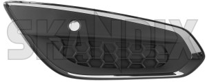 Cover, Bumper front right chrome-black 31323414 (1046840) - Volvo S60, V60 (2011-2018) - cover bumper front right chrome black cover bumper front right chromeblack Genuine aid chromeblack chrome black except for front model parking rdesign r design right vehicles with