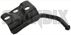Bracket, Exhaust Front silencer rear right 9186405 (1047391) - Volvo S60 (-2009), S80 (-2006), V70 P26 (2001-2007) - bracket exhaust front silencer rear right hangers holders holding brackets mountings mounts silencermounts Genuine awd front rear right silencer without
