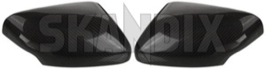 Cover cap, Outside mirror carbon look black Upgrade kit for both sides  (1047515) - Volvo C70 (2006-), S40, V50 (2004-) - cover cap outside mirror carbon look black upgrade kit for both sides mirrorblinds mirrorcovers Own-label black both carbon drivers for kit left look material passengers plastic right side sides synthetic upgrade