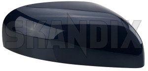 Cover cap, Outside mirror right nautic blue pearl 39979061 (1047809) - Volvo S60 (-2009), S80 (-2006), V70 P26 (2001-2007) - cover cap outside mirror right nautic blue pearl mirrorblinds mirrorcovers Genuine 417 blue electronically foldable nautic not painted pearl right