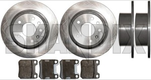 Brake disc Rear axle non vented Kit for both sides  (1048073) - Saab 9-3 (-2003), 9-5 (-2010), 900 (1994-) - brake disc rear axle non vented kit for both sides brake rotor brakerotors rotors Genuine axle both brake drivers except for kit left model non pads passengers rear right side sides solid vented viggen with