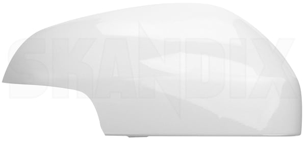 Cover cap, Outside mirror right ice white 39850561 (1048121) - Volvo C30, C70 (2006-), S40, V50 (2004-), S80 (2007-), V40 (2013-), V40 CC, V70 (2008-) - ОЕ-Numbers: 39892770 - Keywords: cover cap outside mirror right ice white mirrorblinds mirrorcovers Genuine 614 electronically foldable ice not painted right white
