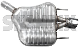 Rear Silencer  (1049026) - Saab 9-3 (2003-) - end silencer rear silencer Genuine chromed cover exhaust for one oval pipe single single  tailpipe vehicles with