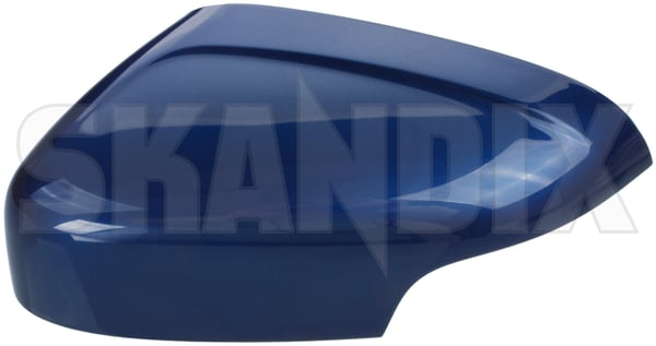 Cover cap, Outside mirror left brilliant blue pearl 39853573 (1049044) - Volvo C30, S40 (2004-), V50 - Keywords: cover cap outside mirror left brilliant blue pearl mirrorblinds mirrorcovers Genuine 476 blue brilliant left painted pearl