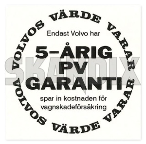 Sticker Garantie 5 Jahre  (1049449) - Volvo P1800, PV - 1800e decals label p1800e sticker garantie 5 jahre vp autoparts VP Autoparts 5 55 55mm garantie jahre mm