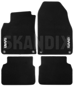 Skandix Shop Saab Parts Floor Accessory Mats Textile Black