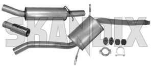 Sports silencer set Stainless steel from Catalytic converter  (1050210) - Volvo 850, C70 (-2005), S70, V70 (-2000) - sports silencer set stainless steel from catalytic converter ferrita Ferrita abe  abe  2,5 25 2 5 2,5 25inch 2 5inch 6 63,5 635 63 5 63,5 635mm 63 5mm addon add on catalytic certificate certification compulsory converter exposed from general guarantee inch material mm registration roadworthy rolled round single single  stainless steel tailpipe with without years