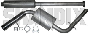 Exhaust system, Stainless steel from Catalytic converter  (1050211) - Volvo V70 P26 (2001-2007) - exhaust system stainless steel from catalytic converter ferrita Ferrita abe  abe  6 catalytic certification clamp compulsory converter from general guarantee mounts mounts  pipe registration round rubber screws seal silencer single single  stainless steel with without years