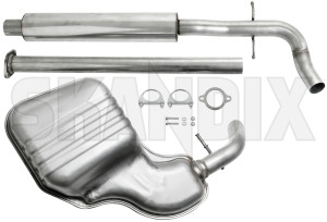 Exhaust system, Stainless steel from Catalytic converter  (1050221) - Volvo S80 (-2006) - exhaust system stainless steel from catalytic converter ferrita Ferrita abe  abe  6 catalytic certification clamps compulsory converter from general guarantee hidden mounts mounts  pipe registration rubber screws seal silencer stainless steel tailpipe with without years