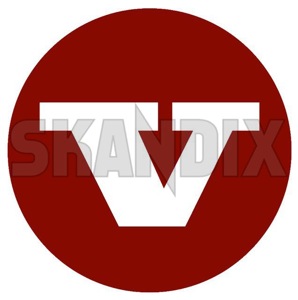 Sticker V red  (1050505) - Volvo 120, 130, 220, P1800, PV, P210 - 1800e decals label p1800e sticker v red Own-label 69 69mm cover mm red v wheel