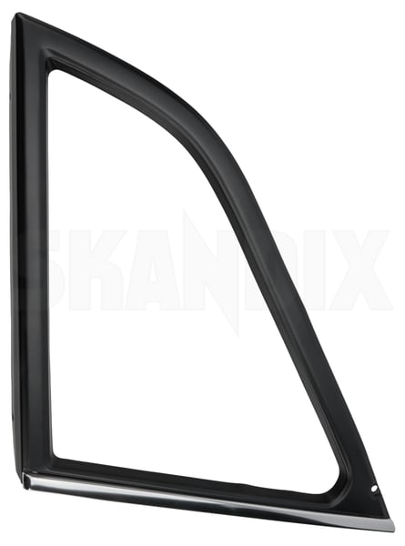 Trim moulding, Glas Triangular window rear left chromed 1312221 (1053748) - Volvo 200 - Keywords: trim moulding glas triangular window rear left chromed window scraper Own-label chromed defects left limited new nos nos old rear small stock stock stock triangular window with