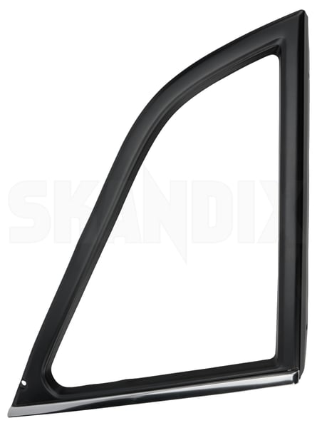 Trim moulding, Glas Triangular window rear right chromed 1312222 (1053749) - Volvo 200 - Keywords: trim moulding glas triangular window rear right chromed window scraper Own-label chromed defects limited new nos nos old rear right small stock stock stock triangular window with
