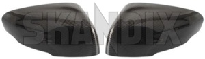 Cover cap, Outside mirror carbon look black Upgrade kit for both sides  (1055138) - Volvo XC60 (-2017) - cover cap outside mirror carbon look black upgrade kit for both sides mirrorblinds mirrorcovers Own-label black both carbon drivers for kit left look material passengers plastic right side sides synthetic upgrade