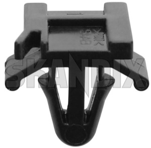 Clip 12790112 (1055198) - Saab 9-3 (-2003), 9-3 (2003-), 9-5 (-2010), 900 (1994-), 9000 - clip staple clips Genuine black material plastic synthetic