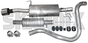 Sports silencer set Stainless steel from Intermediate pipe  (1055324) - Saab 9-3 (-2003) - sports silencer set stainless steel from intermediate pipe ferrita Ferrita abe  abe  120 120mm 2,5 25 2 5 2,5 25inch 2 5inch 6 63,5 635 63 5 63,5 635mm 63 5mm addon add on aero certificate certification compulsory exposed for from general guarantee inch intermediate material mm model oval pipe registration roadworthy single single  stainless steel tailpipe viggen with without years