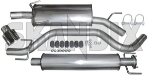 Sports silencer set Stainless steel from Intermediate pipe  (1055326) - Saab 9-5 (-2010) - sports silencer set stainless steel from intermediate pipe ferrita Ferrita abe  abe  120 120mm 2,5 25 2 5 2,5 25inch 2 5inch 6 63,5 635 63 5 63,5 635mm 63 5mm addon add on apron body certification exposed for from general guarantee inch intermediate material mm oval pipe rear single single  sport stainless steel tailpipe vehicles with without years