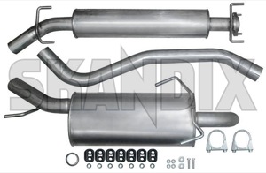 Exhaust system, Stainless steel from Intermediate pipe  (1055327) - Saab 9-5 (-2010) - exhaust system stainless steel from intermediate pipe ferrita Ferrita abe  abe  6 addon add on certification from general guarantee hidden intermediate material pipe stainless steel tailpipe with without years