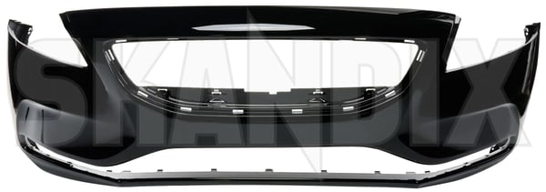 Bumper cover front painted black 39820366 (1056273) - Volvo V40 (2013-) - Keywords: bumper cover front painted black front bumper skirts Genuine 019 assistance black cleaning for front headlamp painted parking system vehicles without