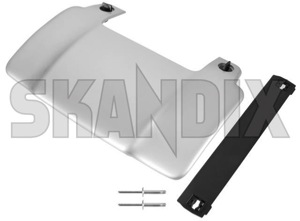 Bumper cover, Towing device silver 31454331 (1057963) - Volvo XC60 (-2017) - bumper cover towing device silver bumpercover trailer hitch trailer hook Genuine accessoriesskid accessories skid bumper except for model plate plate  rdesign r design rear silver vehicles without