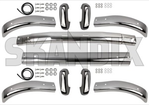 Bumper front rear Stainless steel polished Kit  (1058176) - Saab 96 - bumper front rear stainless steel polished kit Own-label front kit polished rear stainless steel