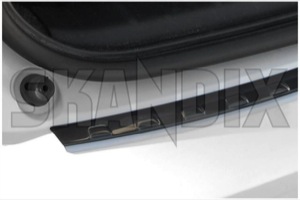 Load sill guard Stainless steel polished  (1058441) - Volvo V40 (2013-) - boot sills bumpers edges guards load edge load sill guard stainless steel polished loading dock loading edge loadsillguards paintwork protections protectors rear apron sillguards strips skandix SKANDIX polished stainless steel