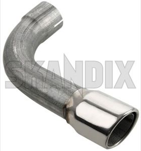 Exhaust pipe left exposed Tailpipe 31392521 (1059540) - Volvo S60 (2011-2018), S60 CC (-2018), V60 (2011-2018), V60 CC (-2018), XC60 (-2017) - exhaust pipe left exposed tailpipe Own-label exhaust exposed for left pipes round tailpipe two vehicles with