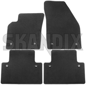 Floor accessory mats Velours black (offblack) consists of 4 pieces 39813739 (1060371) - Volvo C30, S40, V50 (2004-) - floor accessory mats velours black offblack consists of 4 pieces Genuine offblack  offblack  4 black consists drive for four grommets hand left lefthand left hand lefthanddrive lhd of pieces round vehicles velours