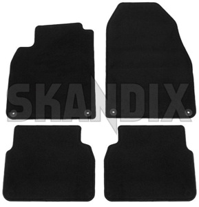 Floor accessory mats Velours black consists of 4 pieces  (1060432) - Saab 9-3 (2003-) - floor accessory mats velours black consists of 4 pieces Own-label 4 black consists drive flat for four hand left lefthand left hand lefthanddrive lhd mat of pieces vehicles velours