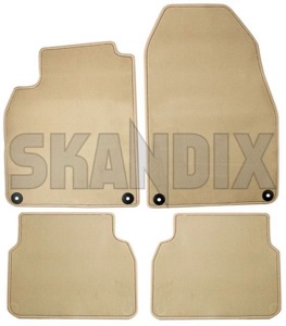Floor accessory mats Velours beige consists of 4 pieces  (1060437) - Saab 9-3 (2003-) - floor accessory mats velours beige consists of 4 pieces Own-label 4 beige consists drive flat for four hand left lefthand left hand lefthanddrive lhd mat of pieces vehicles velours