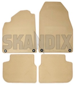 Floor accessory mats Velours beige consists of 4 pieces  (1060440) - Saab 9-3 (2003-) - floor accessory mats velours beige consists of 4 pieces Own-label 4 beige consists drive flat for four hand left lefthand left hand lefthanddrive lhd mat of pieces vehicles velours
