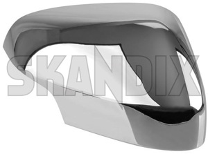 Cover cap, Outside mirror right chrome  (1061310) - Volvo C30, C70 (2006-), S40, V50 (2004-), S80 (2007-), V40 (2013-), V40 CC, V70 (2008-) - cover cap outside mirror right chrome mirrorblinds mirrorcovers Own-label chrome electronically foldable not right