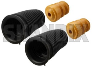 Dust cover, Shock absorber Kit for both sides  (1062044) - Saab 9000 - dust cover shock absorber kit for both sides Own-label axle blocks both buffers bump drivers for front helper kit left passengers right rubber side sides springs stop stops strut suspension with