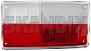 Lens, Combination taillight right  (1063464) - Volvo 140, 164, 200 - backlightlens lens combination taillight right scatter glass taillamplens taillightlens Own-label cibie redwhite red white right silver system