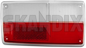 Lens, Combination taillight left  (1063465) - Volvo 140, 164, 200 - backlightlens lens combination taillight left scatter glass taillamplens taillightlens Own-label cibie left redwhite red white silver system
