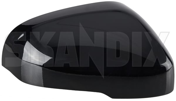 Cover cap, Outside mirror right onyx black metallic 39830367 (1063774) - Volvo S60, V60 (2011-2018), V40 (2013-), V40 CC, V70 (2008-) - Keywords: cover cap outside mirror right onyx black metallic mirrorblinds mirrorcovers Genuine 717 black electronically foldable metallic onyx painted right