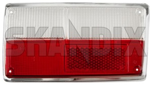 Lens, Combination taillight right  (1063895) - Volvo 140, 164, 200 - backlightlens lens combination taillight right scatter glass taillamplens taillightlens Own-label chrome cibie redwhite red white right system