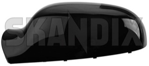 Cover cap, Outside mirror left black glossy  (1064032) - Volvo S60 (-2009), S80 (-2006), V70 P26 (2001-2007) - cover cap outside mirror left black glossy mirrorblinds mirrorcovers Own-label black electronically foldable glossy left painted
