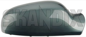 Cover cap, Outside mirror right mistral green metallic 39971213 (1064659) - Volvo S60 (-2009), S80 (-2006), V70 P26 (2001-2007) - cover cap outside mirror right mistral green metallic mirrorblinds mirrorcovers Genuine 449 electronically foldable green metallic mistral painted right