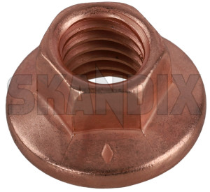 Nut copper-coated Intake manifold Stud, Exhaust manifold 90502418 (1064838) - Saab 9-3 (-2003), 9-3 (2003-), 9-5 (-2010) - nut copper coated intake manifold stud exhaust manifold nut coppercoated intake manifold stud exhaust manifold Genuine coppercoated copper coated exhaust intake manifold stud stud 