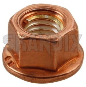 Lock nut all-metal with Collar with metric Thread M8 copper-coated 9157116 (1064861) - Saab universal ohne Classic - lock nut all metal with collar with metric thread m8 copper coated lock nut allmetal with collar with metric thread m8 coppercoated nuts Genuine allmetal all metal clamping collar coppercoated copper coated deformed elliptically fasteners hexagon locking locknuts m8 metric nuts outer retaining self selflocking squeezed stopnut stoppnut stovernuts thread threads with